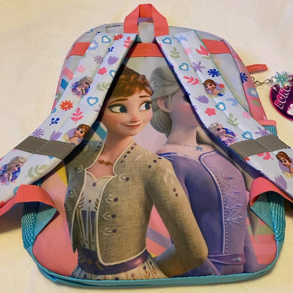 Disney Frozen Holographic Backpack with Anna and Elsa - Pink and Blue - Picture 2 of 2